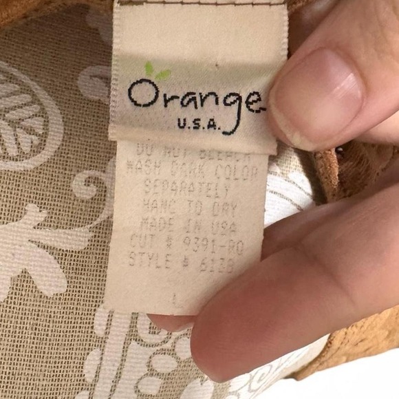 Orange USA Brown Beaded Floral Knit Tank Top Women's L Y2K Vintage Sleeveless - Picture 6 of 7